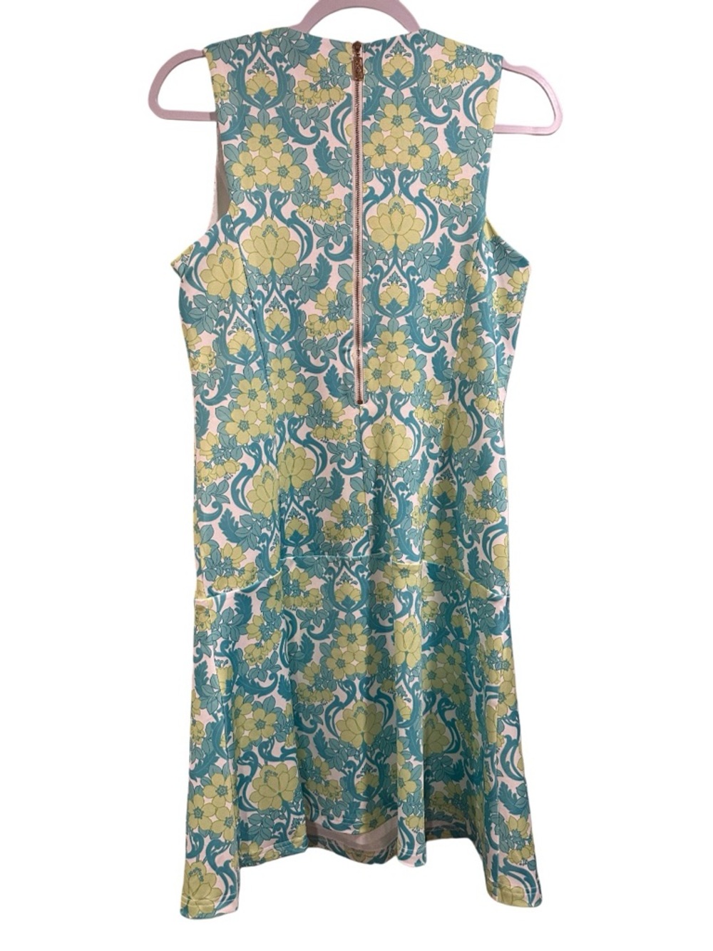 Jean-Pierre Klifa Paris Bridgit Shift Dress Wallpaper Floral Lime Green LargeNWT - Picture 5 of 14